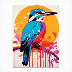 Andy Warhol Style Bird Kingfisher 2 Canvas Print