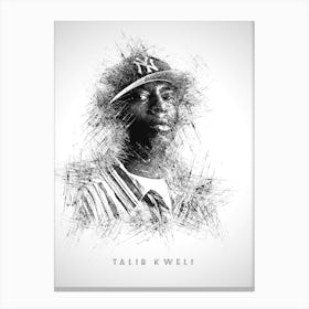 Talib Kweli Rapper Sketch Canvas Print