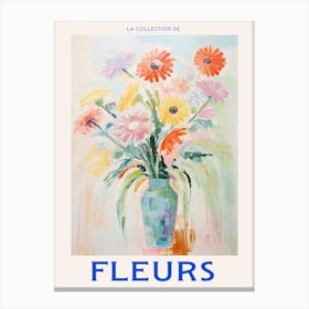 French Flower Poster Gerbera Daisy Canvas Print