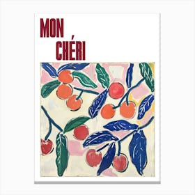 Mon Cheri Poster Cherries Matisse Style 7 Canvas Print