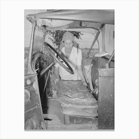 Mrs, Elmer Thomas, Migrant To California, Putting The Front Seat Of Their Truck In Place Preparatory To Departure Canvas Print