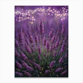 Lavender At Night Canvas Print