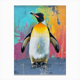 Galapagos Penguin Cooper Bay Colour Block Painting 2 Canvas Print