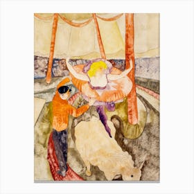 Equestrienne And Assistant, Charles Demuth Canvas Print