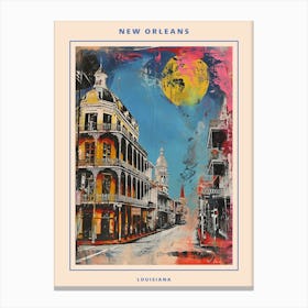 Retro New Orleans Painting Style Poster 2 Canvas Print