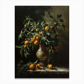 Baroque Floral Still Life Bergamot 3 Canvas Print