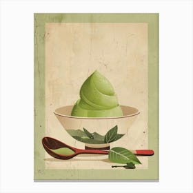 Matcha Ice Cream Mid Century Modern Canvas Print