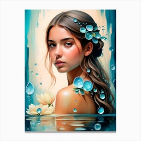 Water Drop Painting Canvas Print