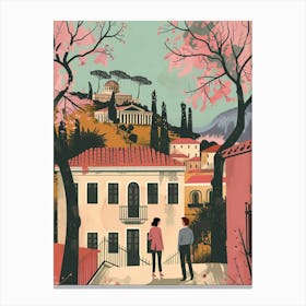 Cute couple in Athens Greece Canvas Print