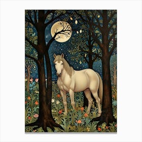 William Morris White Horse In The Forest Canvas Print