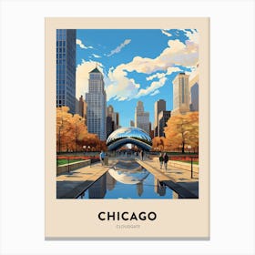 Cloudgate 4 Chicago Travel Poster Canvas Print