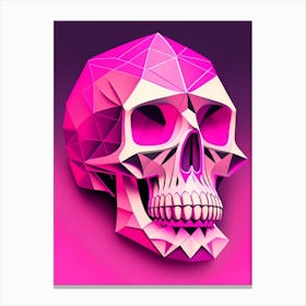 Skull With Geometric Designs 2 Pink Pop Art Canvas Print