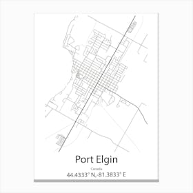 Port Elgin,Canada Minimalist Map Canvas Print