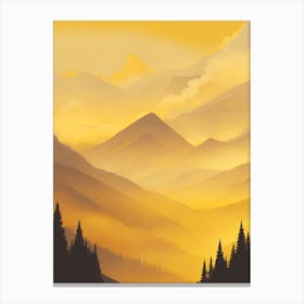 Misty Mountains Vertical Composition In Yellow Tone 18 Canvas Print