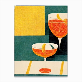 Cocktail Hour 70s Abstract Canvas Print