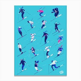Jadore Le Ski Blue Version Canvas Print