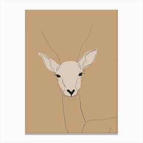 Antelope - Boho, Line Art 8 Canvas Print