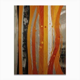 Orange And Black Abstract Painting Canvas Print