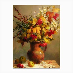 Autumn Flowers In A Vase Canvas Print