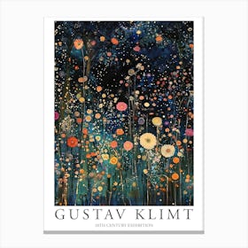 Gustav Klimt Print Night Klimt Poster Klimt Exhibition Poster Painting Wildflower Garden  Canvas Print