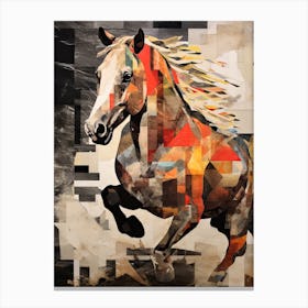 A Horse Painting In The Style Of Collage 2 Canvas Print