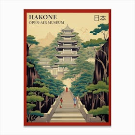 Hakone Open Air Museum, Japan Vintage Travel Art 3 Poster Canvas Print