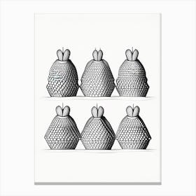 Beehive In A Row Cute Vintage Canvas Print