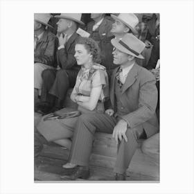 Couple At The Rodeo During The San Angelo Fat Stock Show, San Angelo, Texas By Russell Lee Canvas Print