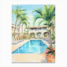 Four Seasons Resort Maui At Wailea   Maui, Hawaii   Resort Storybook Illustration 3 Canvas Print