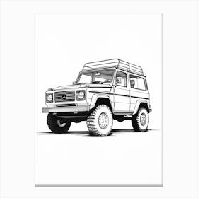 Mercedes Benz G Wagon Line Drawing 1 Canvas Print