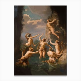 Les Nymphes De Parthénope Painting, By Charles Meynier, Exposed In Louvre Museum 1 Canvas Print