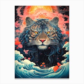 Tiger In The Sea Canvas Print