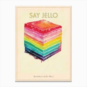 Retro Rainbow Jelly Slice 1 Poster Canvas Print