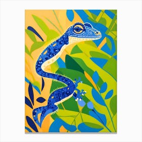 Blue Gecko with matisse style Canvas Print