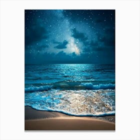 Night Sky Over The Ocean Canvas Print