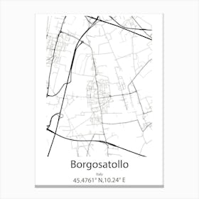 Borgosatollo,Italy Minimalist Map Canvas Print