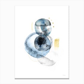 Turns In Black Blue And Gold Canvas Print