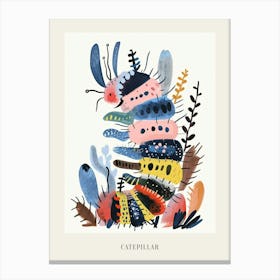 Colourful Insect Illustration Catepillar 10 Poster Canvas Print