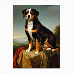 Entlebucher Mountain Dog Renaissance Portrait Oil Painting Canvas Print