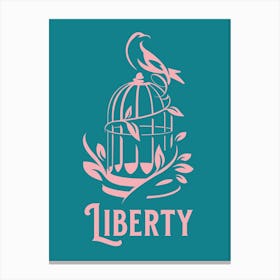 Birdcage Liberty Teal Canvas Print