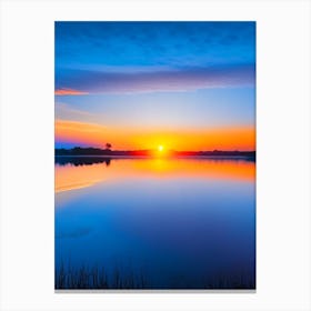 Sunrise Over Lake Waterscape Photography 3 Canvas Print
