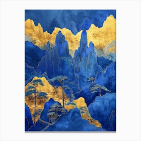 Blue And Gold Mountains 2 Canvas Print