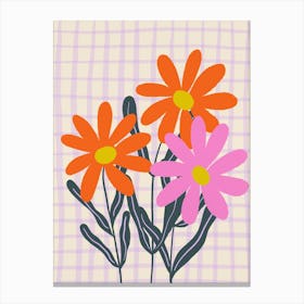 Flower Bouquet Grid Background 3 Canvas Print