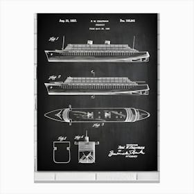 Steamship Patent Print 1937 Chapman Steam Ship Ocean Vessel Steam Boat Print Boat Art Steamship Diagram Patent Print Vb8411 Canvas Print