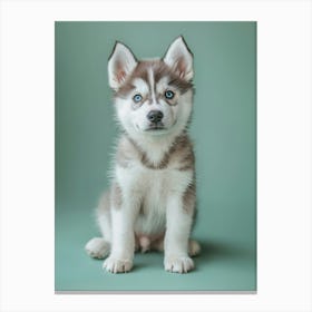 Husky Puppy. Generated with AI. Art Print Canvas Print