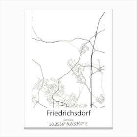 Friedrichsdorf,Germany Minimalist Map Canvas Print