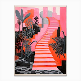 Villa Taranto Gardens Abstract Riso Style 3 Canvas Print