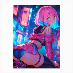 Anime Girl With Pink Hair Toile