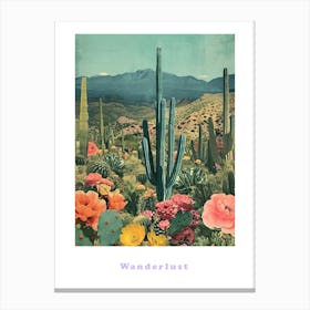 Wanderlust Cactus Poster 3 Canvas Print