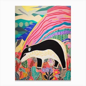 Maximalist Animal Painting Badger 7 Canvas Print